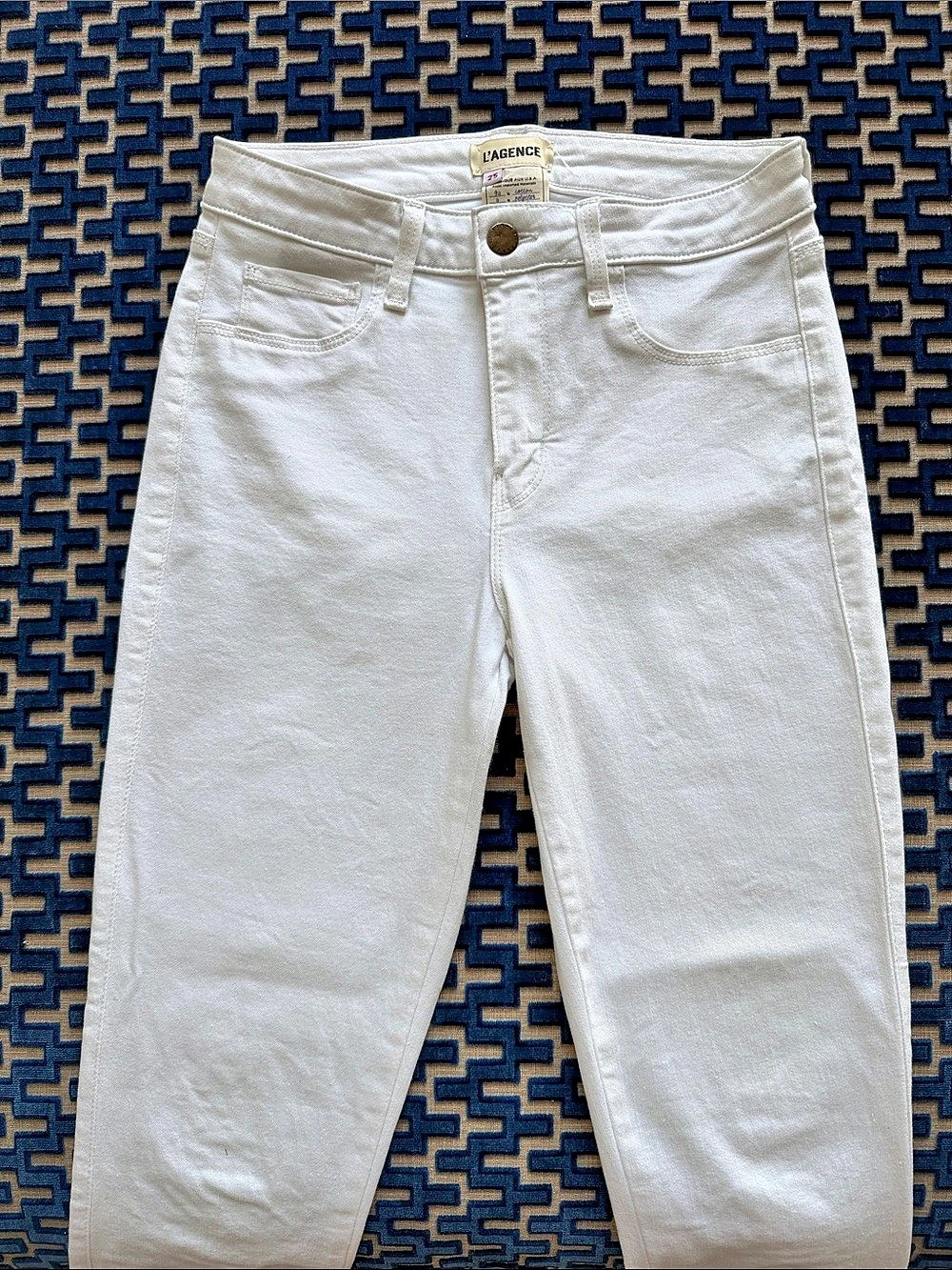 L'AGENCE Margot High-Rise Skinny Jeans White Waist 25 Like New